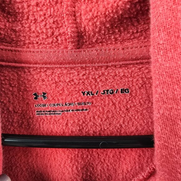 Under Armour Youth X-Large Red Hoodie With Kangaroo Pocket & American Flag Logo - Picture 4 of 6